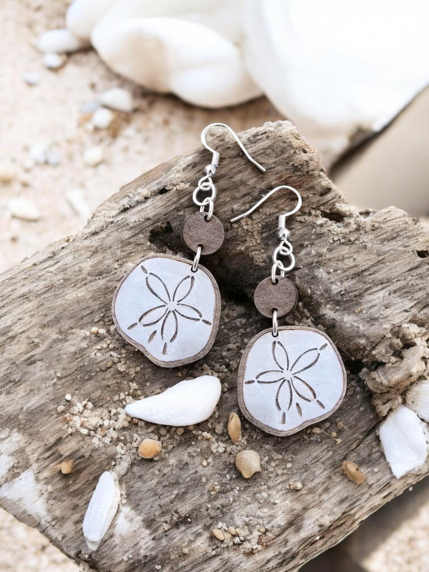 COASTAL SAND DOLLAR | Dangle Earrings