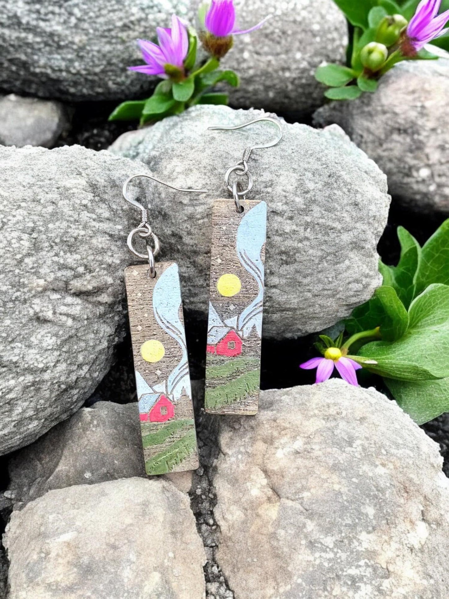 CABIN | Dangle Earrings - cabin, outdoors, camping, camp, hiking, off grid
