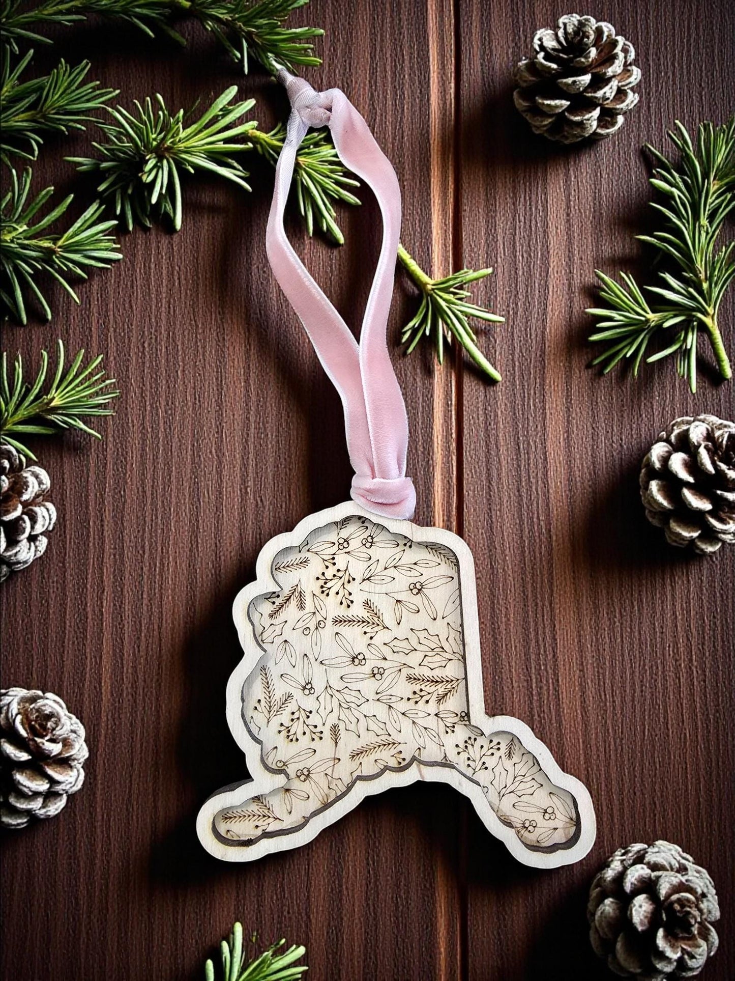 CHRISTMAS FLORAL STATE | Christmas Ornament
