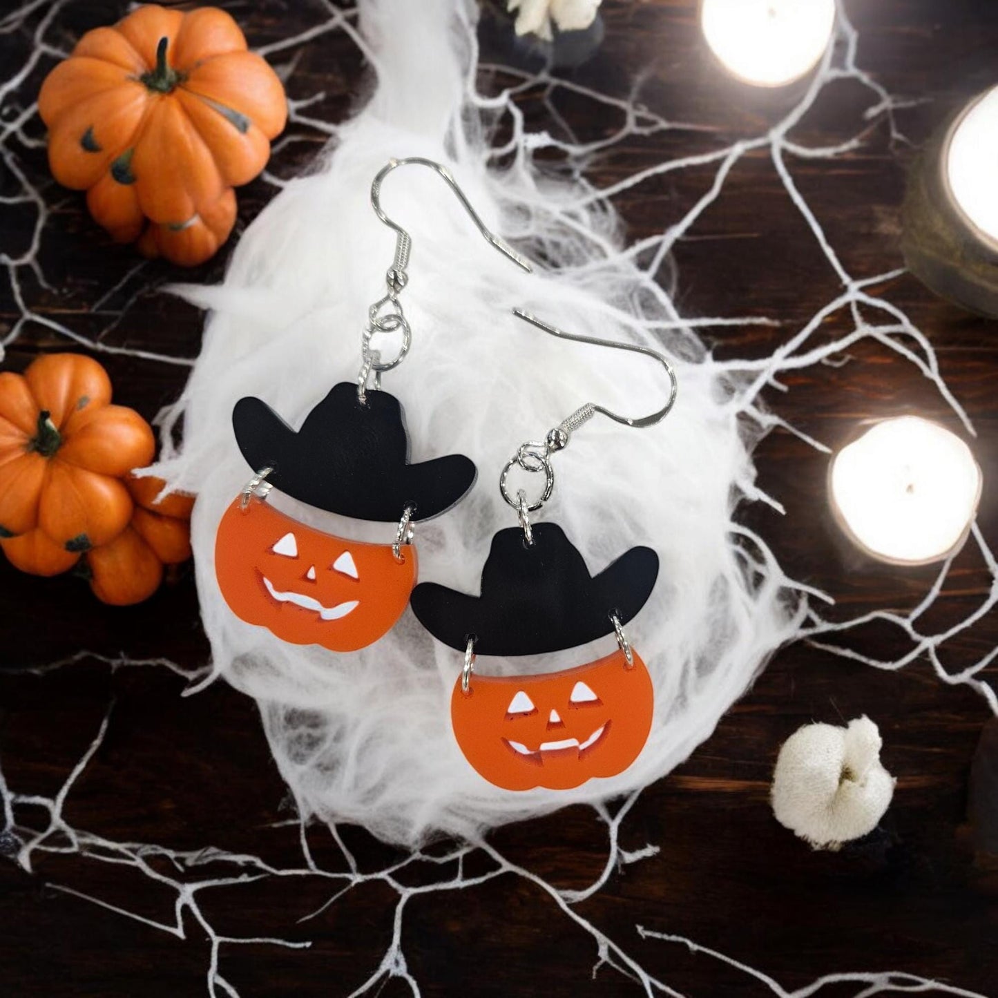CAT or COWBOY PUMPKIN | Dangle Earrings