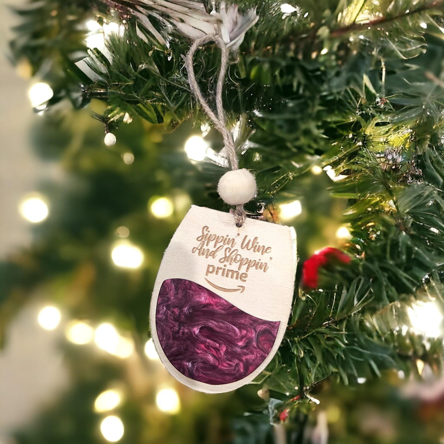WINE & AMAZON PRIME | Christmas Ornament