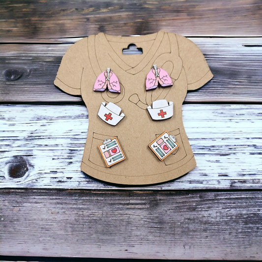 NURSE | 3 Piece Stud Earrings Set