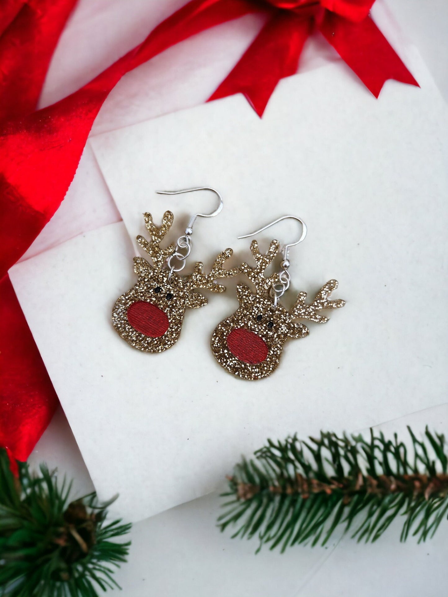 GOLD REINDEER | Dangle Earrings
