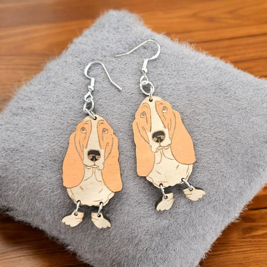 ADORABLE BASSET HOUND | Dangle Earrings