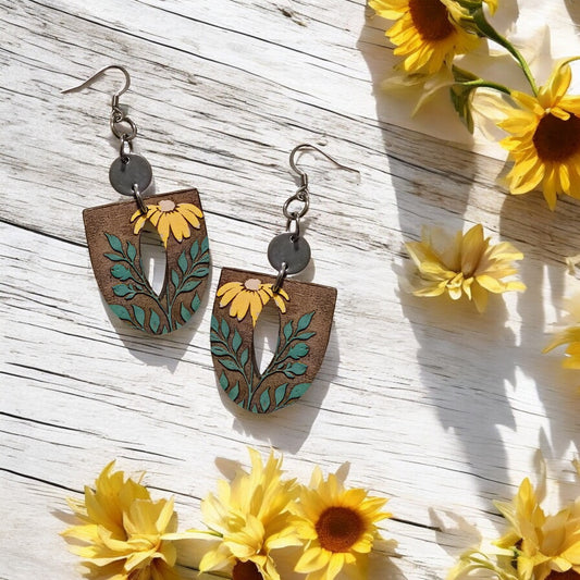 AUTUMN SUNFLOWER | Dangle Earrings