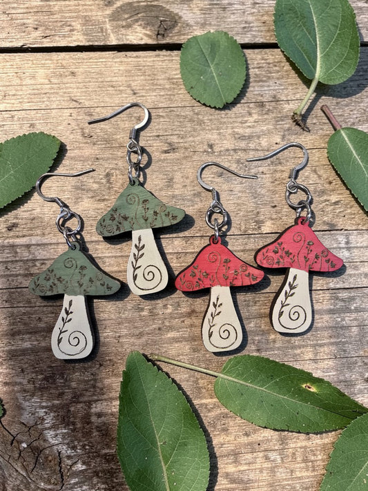 ENCHANTED WOODLAND MUSHROOM | Dangle Earrings
