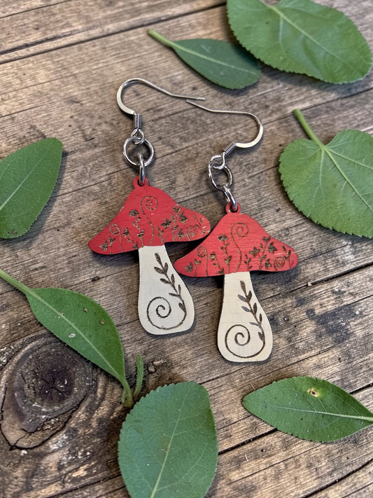 ENCHANTED WOODLAND MUSHROOM | Dangle Earrings