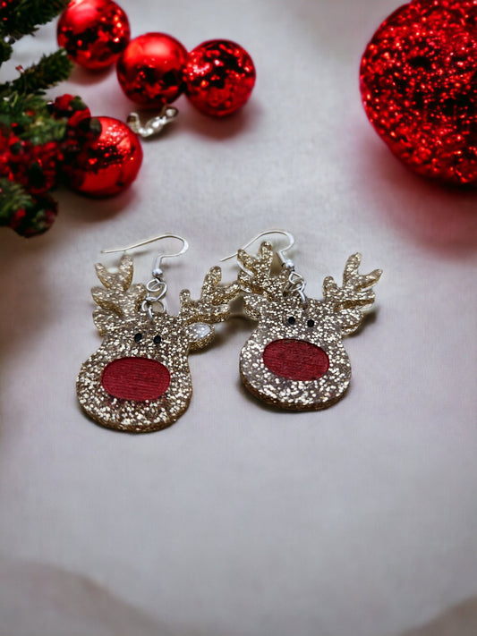 GOLD REINDEER | Dangle Earrings