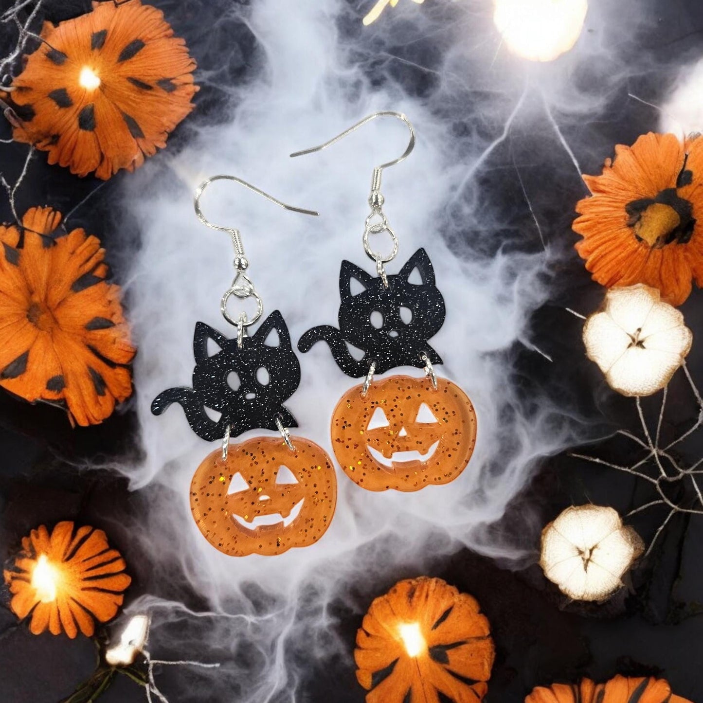 CAT or COWBOY PUMPKIN | Dangle Earrings