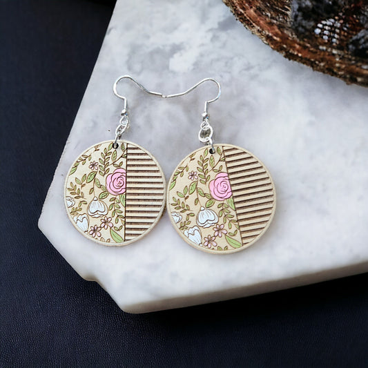 FLORAL STRIPES | Dangle Earrings