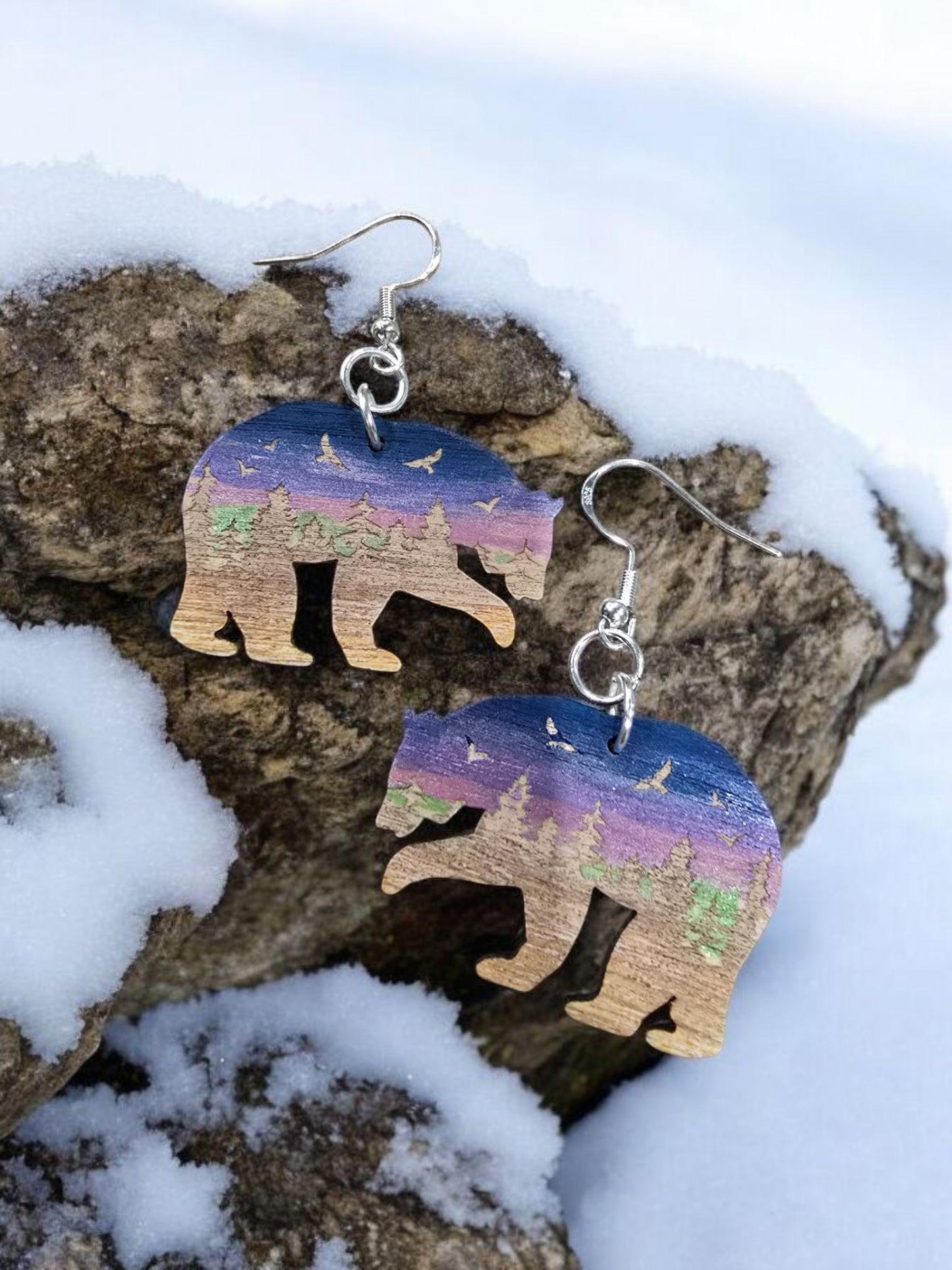 NORTHERN LIGHTS BEAR | Dangle Earrings