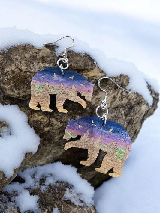 NORTHERN LIGHTS BEAR | Dangle Earrings