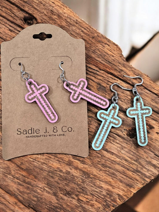 BUBBLE CROSS | Dangle Earrings