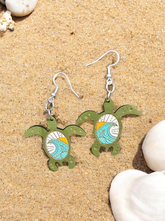 SEA TURTLE SUNSET | Dangle Earrings