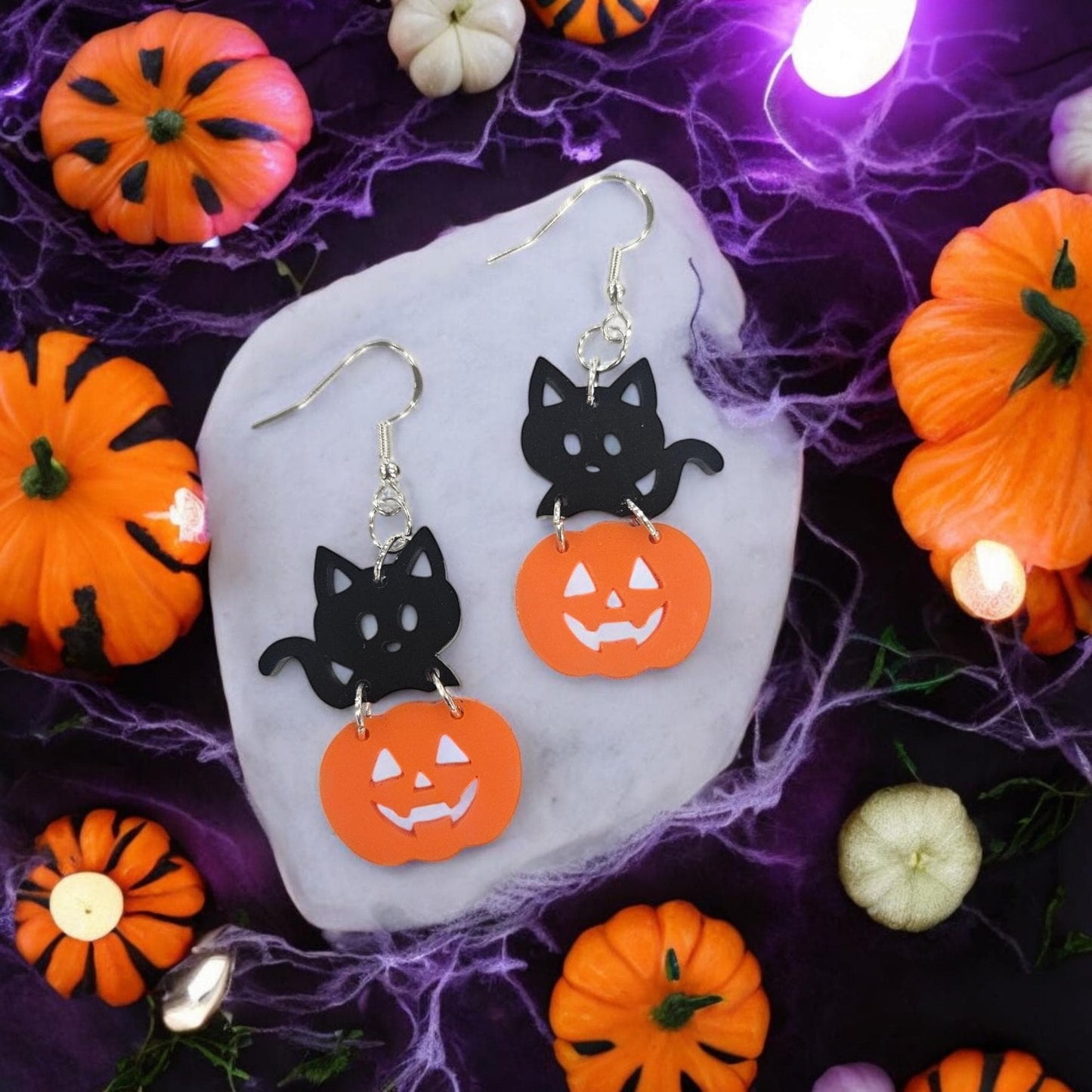 CAT or COWBOY PUMPKIN | Dangle Earrings
