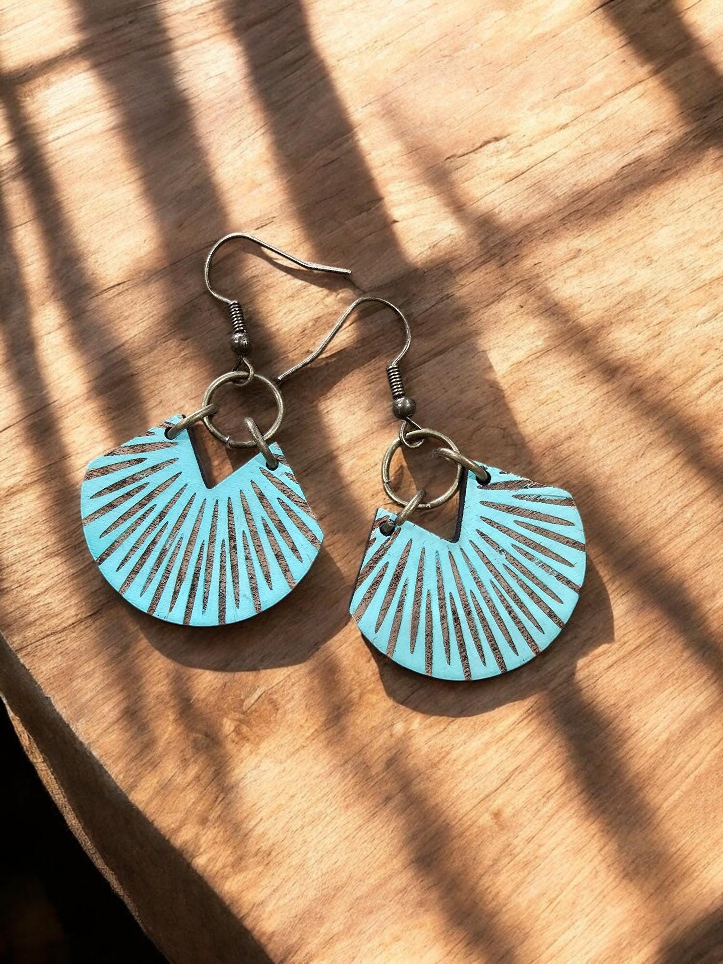 TEAL BRONZE BURST | Dangle Earrings