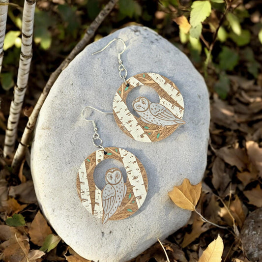 BIRCH OWL | Dangle Earrings