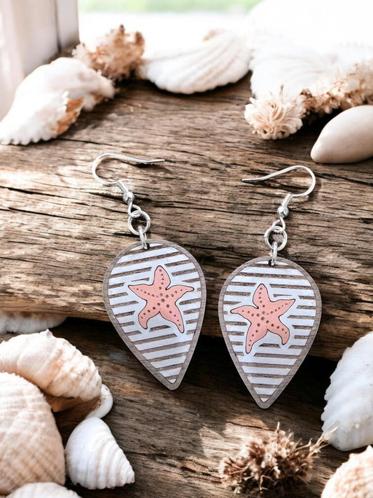 PEACHY COASTAL STARFISH | Dangle Earrings