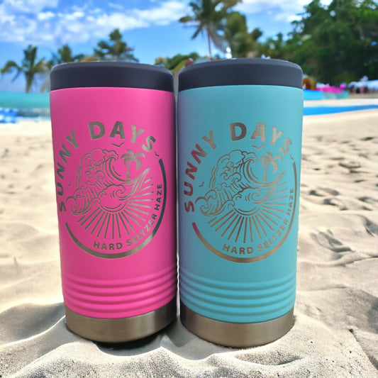 SUN & SELTZER DAZE | Slim Can Coozie
