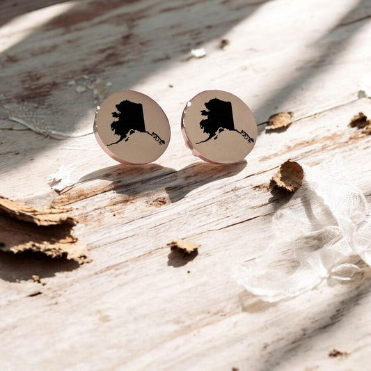ALASKA | Rose Gold Metal Stud Earrings