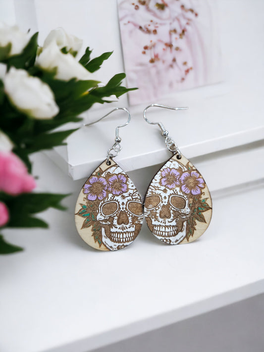 FLORAL SUGAR SKULL | Dangle Earrings