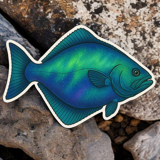 NORTHERN LIGHTS HALIBUT | Vinyl Sticker