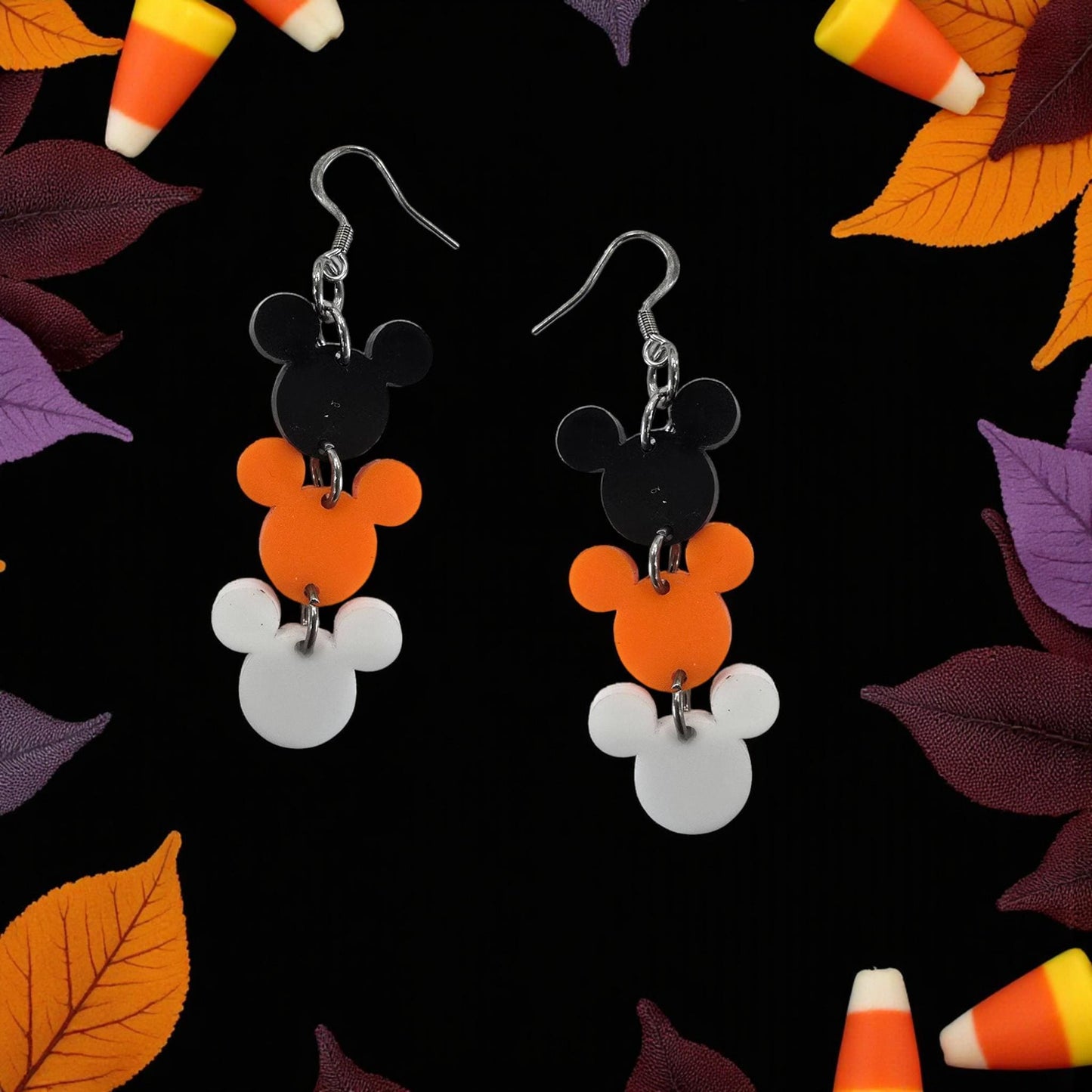 HALLOWEEN MOUSE TRIO | Dangle - Halloween earrings, mouse earrings, Halloween mouse, acrylic earrings, fall earrings