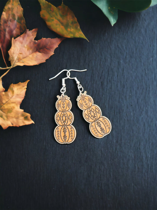 STACKED PUMPKINS | Dangle Earrings
