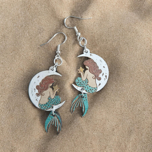 MERMAID MOON | Dangle Earrings