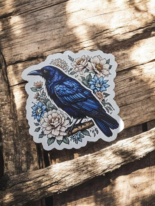 FLORAL RAVEN v2 | Vinyl Sticker