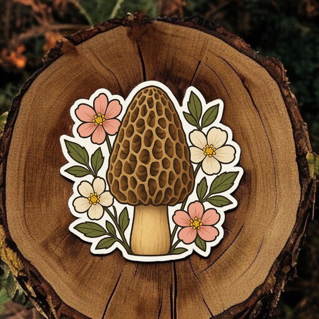 FLORAL MOREL | Vinyl Sticker