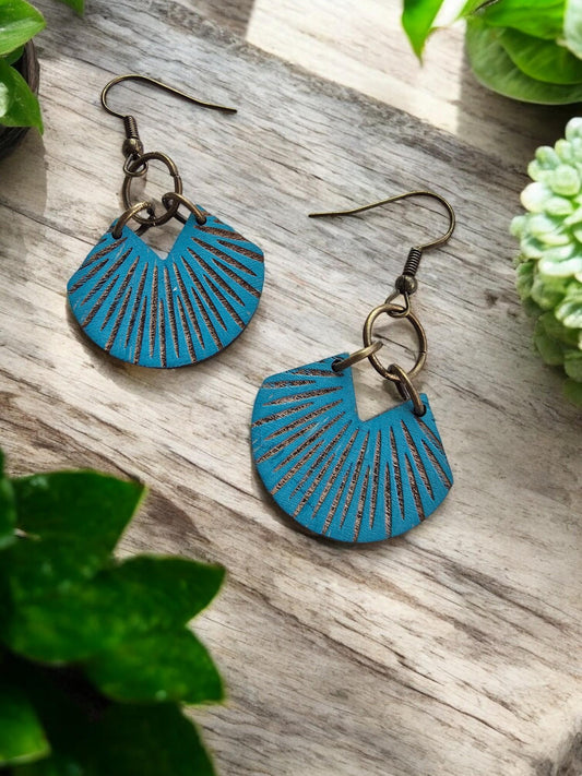 TEAL BRONZE BURST | Dangle Earrings