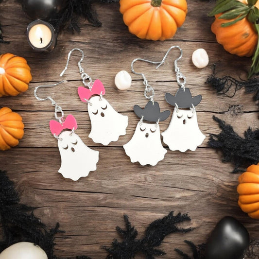 COWBOY HAT or BOW | Dangle Earrings