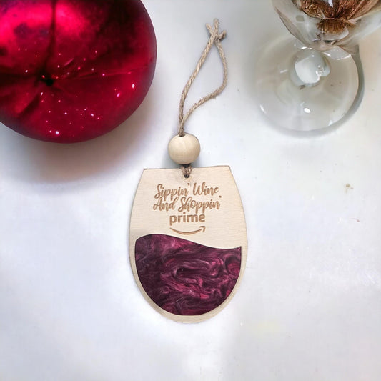 WINE & AMAZON PRIME | Christmas Ornament