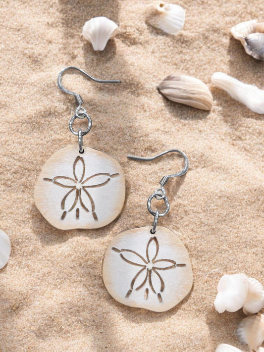 RUSTIC SAND DOLLAR | Dangle Earrings
